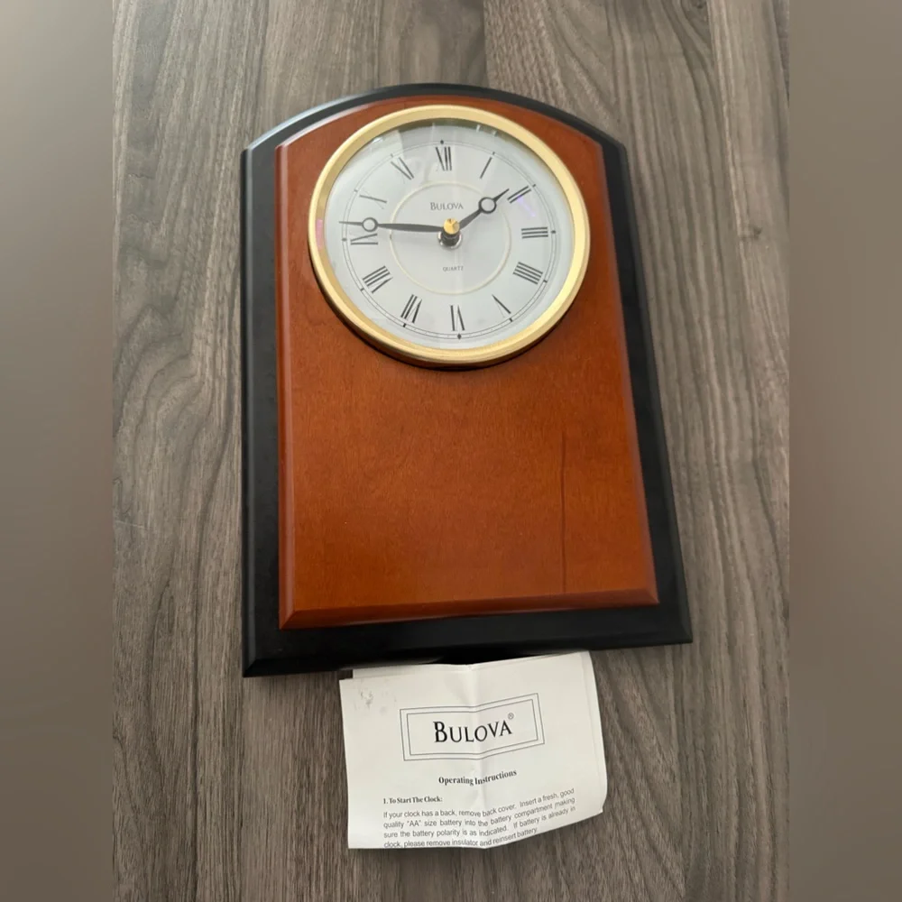 Bulova 12” Solid Wood Wall Clock